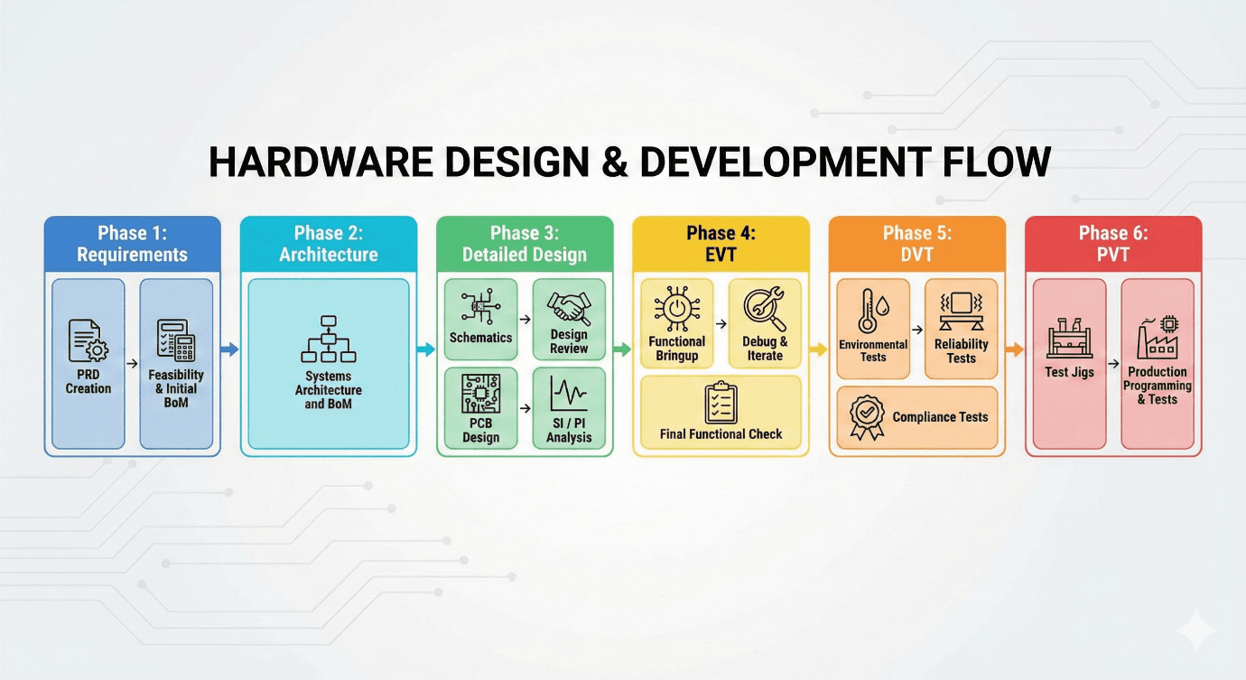 Hardware product lifecycle planning and development